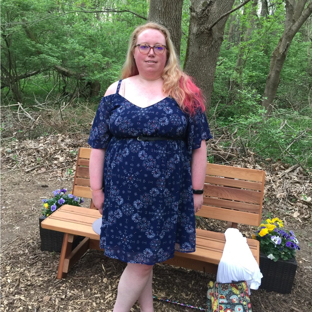 Floral Blue Midi Dress